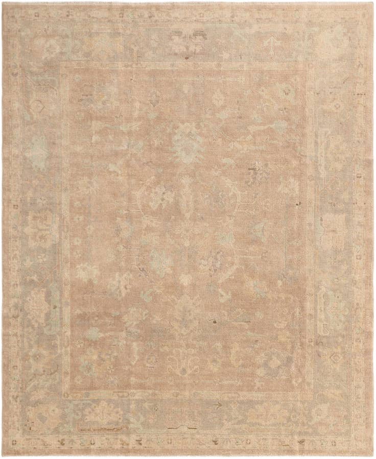 Detail image of 8' 2 x 9' 10 Hand Knotted Oushak Wool Rug