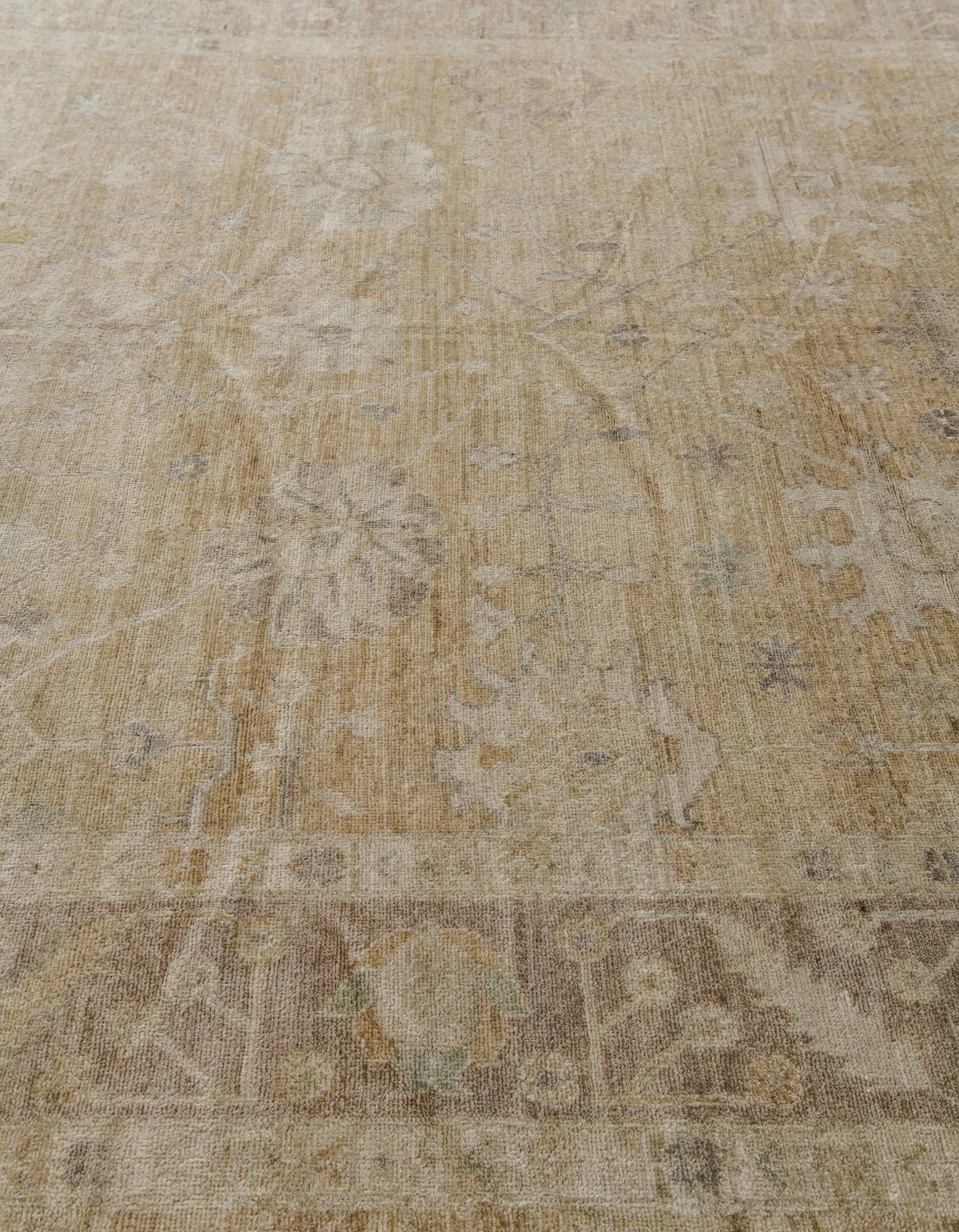 8' 11 x 11' 9 Hand Knotted Oushak Wool Rug