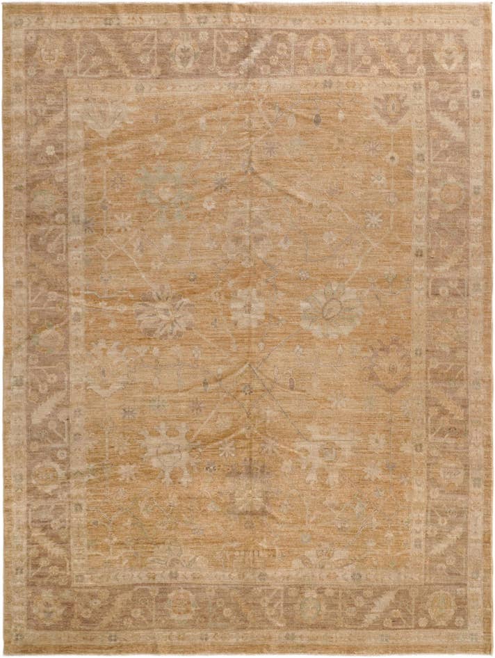 Detail image of 8' 11 x 11' 9 Hand Knotted Oushak Wool Rug