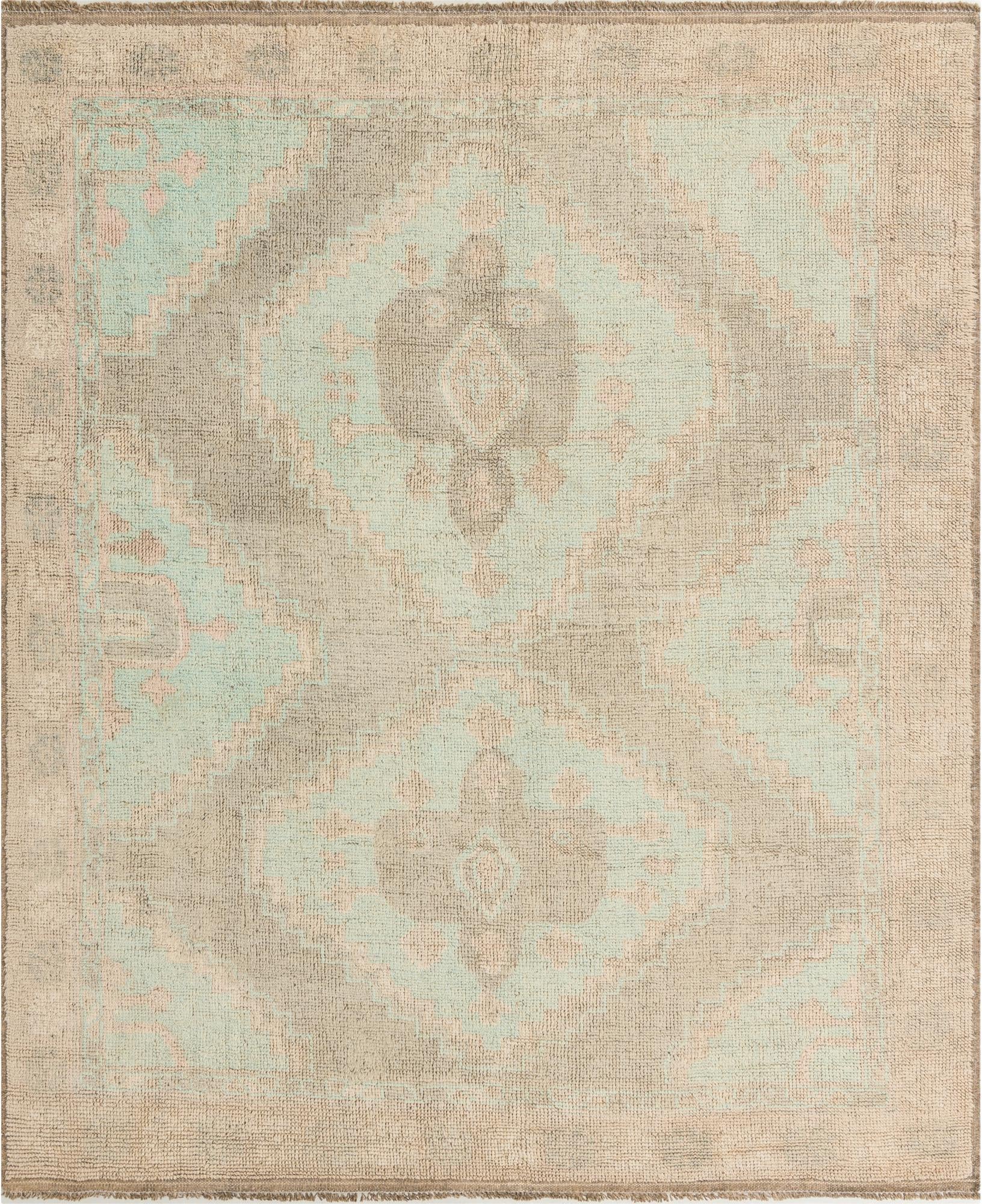 8' 7 x 10' 5 Hand Knotted Oushak Wool Rug