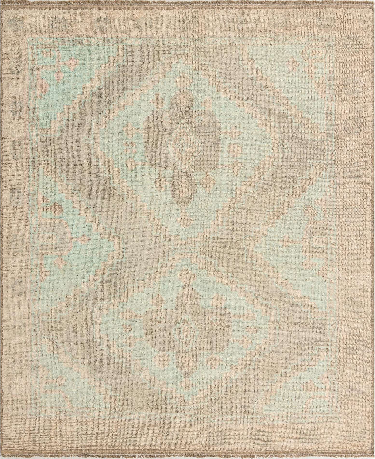 8' 7 x 10' 5 Hand Knotted Oushak Wool Rug