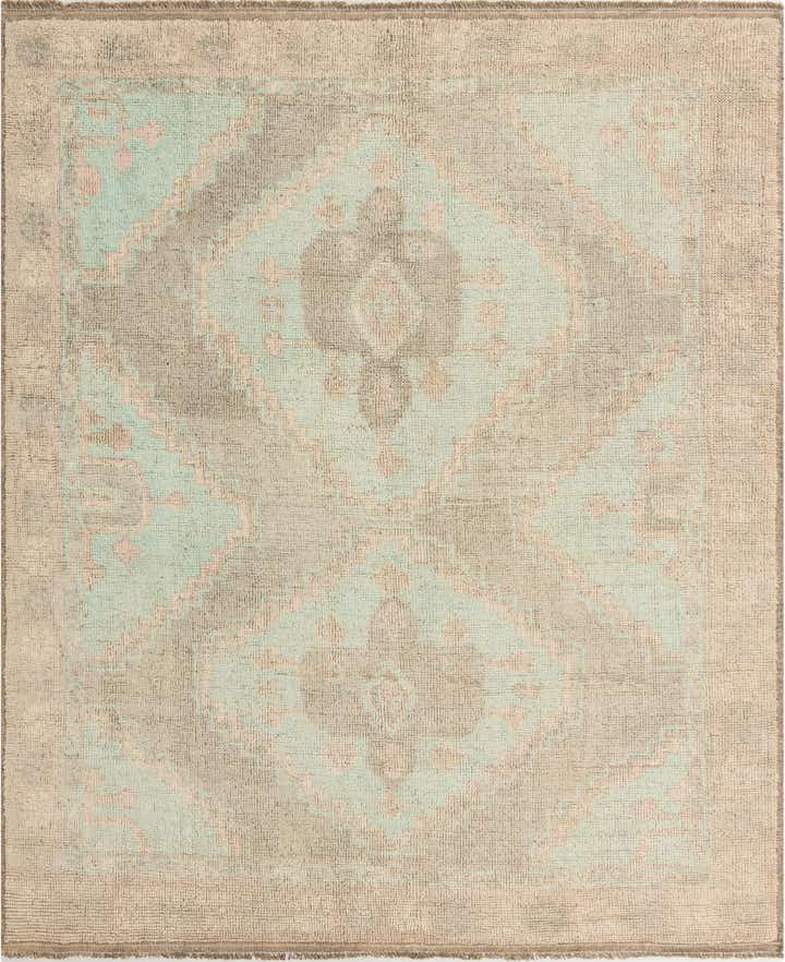 8' 7 x 10' 5 Hand Knotted Oushak Wool Rug