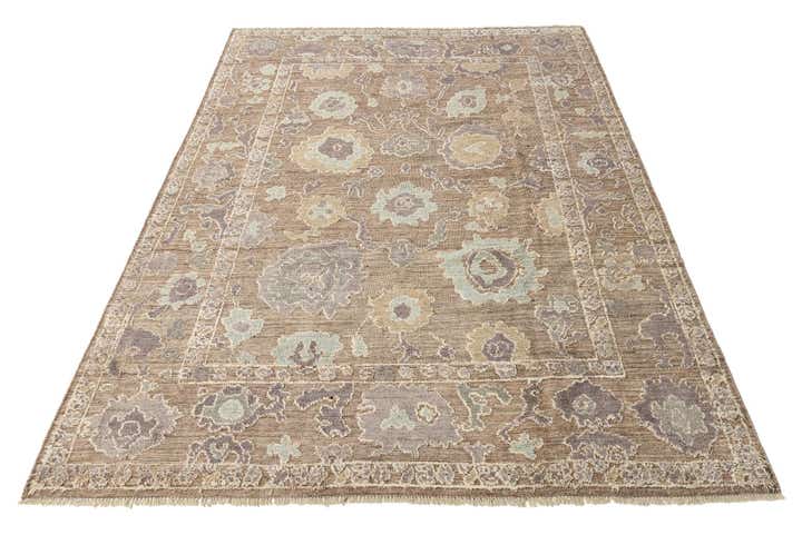 9' 1 x 12' 4 Hand Knotted Oushak Wool Rug