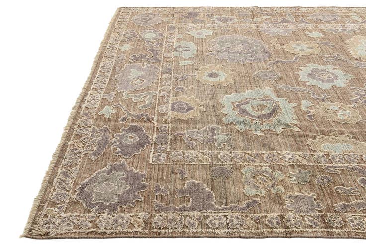 Detail image of 9' 1 x 12' 4 Hand Knotted Oushak Wool Rug