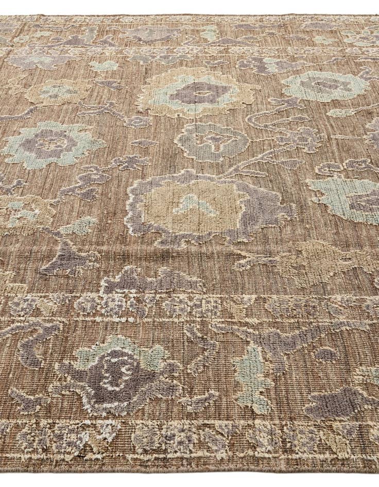 Detail image of 9' 1 x 12' 4  Hand Knotted Oushak Wool Rug