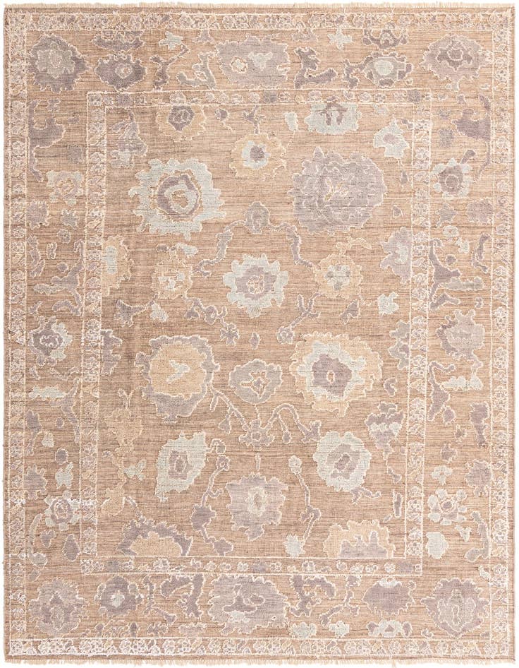 Detail image of 9' 1 x 12' 4 Hand Knotted Oushak Wool Rug