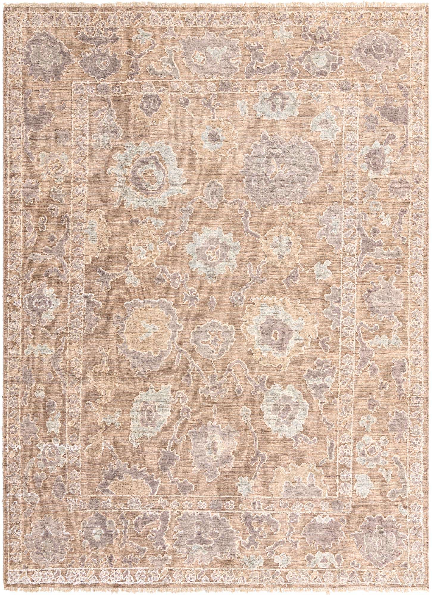 9' 1 x 12' 4 Hand Knotted Oushak Wool Rug