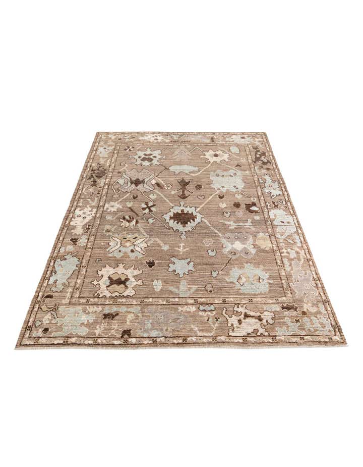 8' 10 x 11' 10 Hand Knotted Oushak Wool Rug