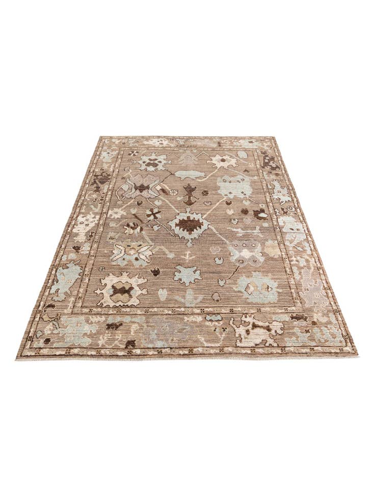 Detail image of 8' 10 x 11' 10 Hand Knotted Oushak Wool Rug