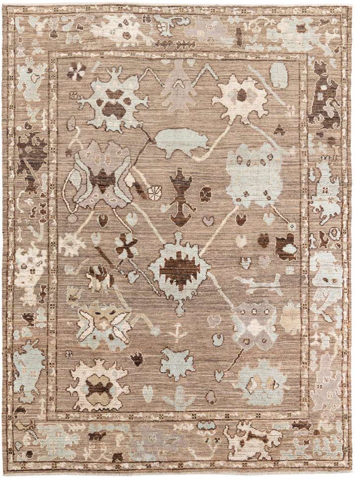 8' 10 x 11' 10 Hand Knotted Oushak Wool Rug
