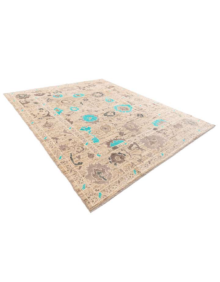 8' 6 x 10' 6 Hand Knotted Oushak Wool Rug