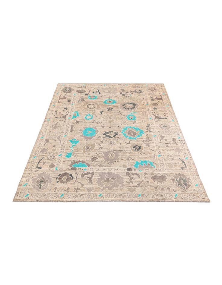 Detail image of 8' 6 x 10' 6  Hand Knotted Oushak Wool Rug