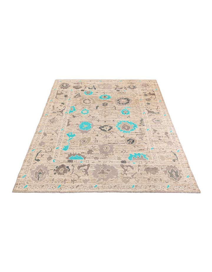 8' 6 x 10' 6 Hand Knotted Oushak Wool Rug