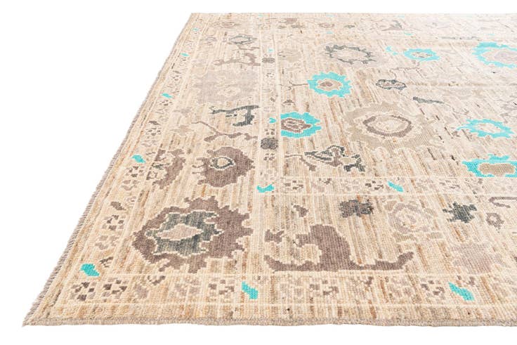 Detail image of 8' 6 x 10' 6 Hand Knotted Oushak Wool Rug