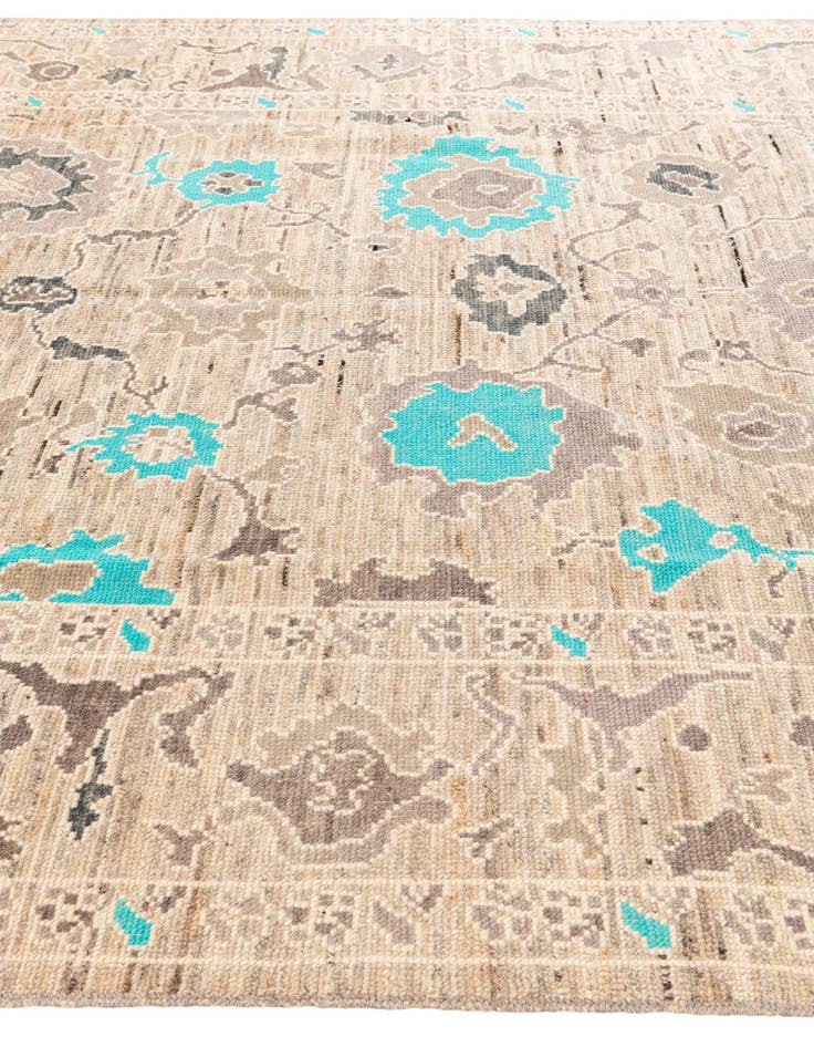 Detail image of 8' 6 x 10' 6  Hand Knotted Oushak Wool Rug