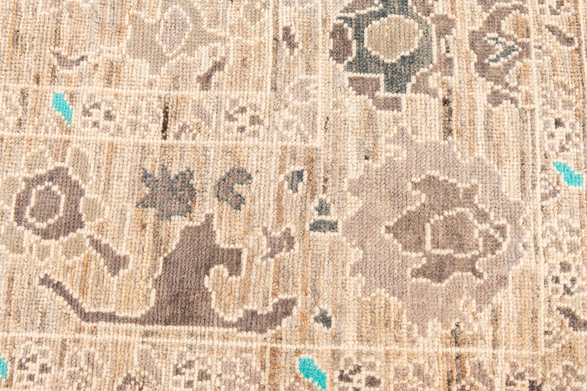 8' 6 x 10' 6 Hand Knotted Oushak Wool Rug