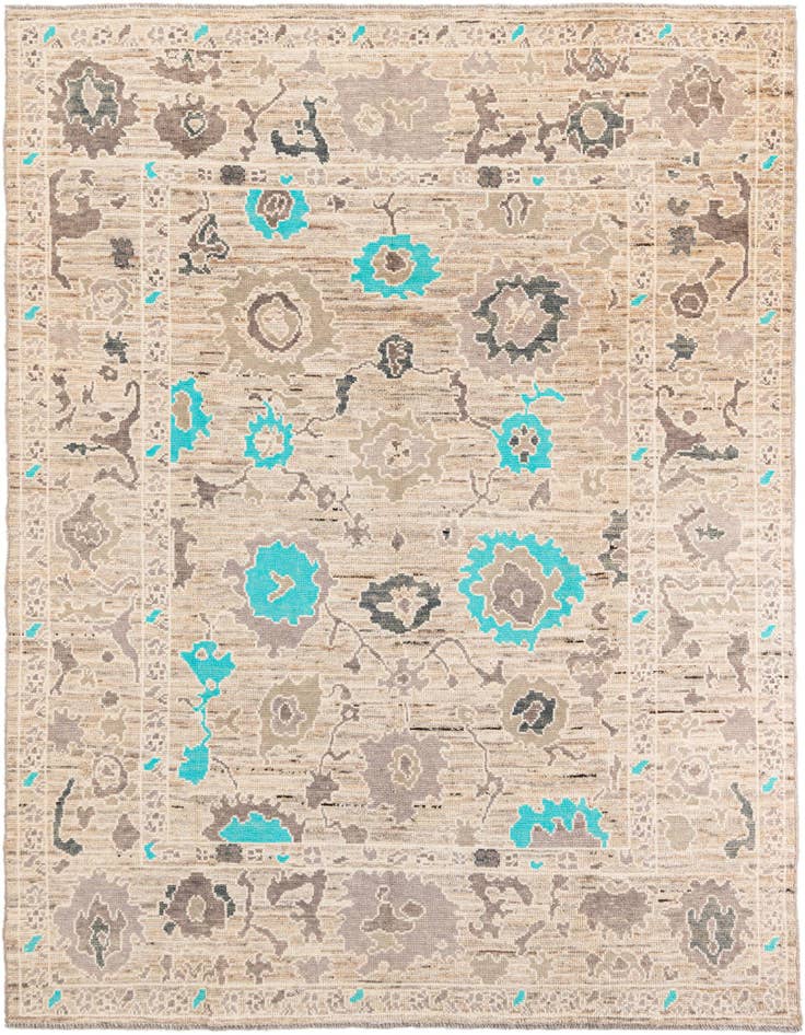 Detail image of 8' 6 x 10' 6 Hand Knotted Oushak Wool Rug