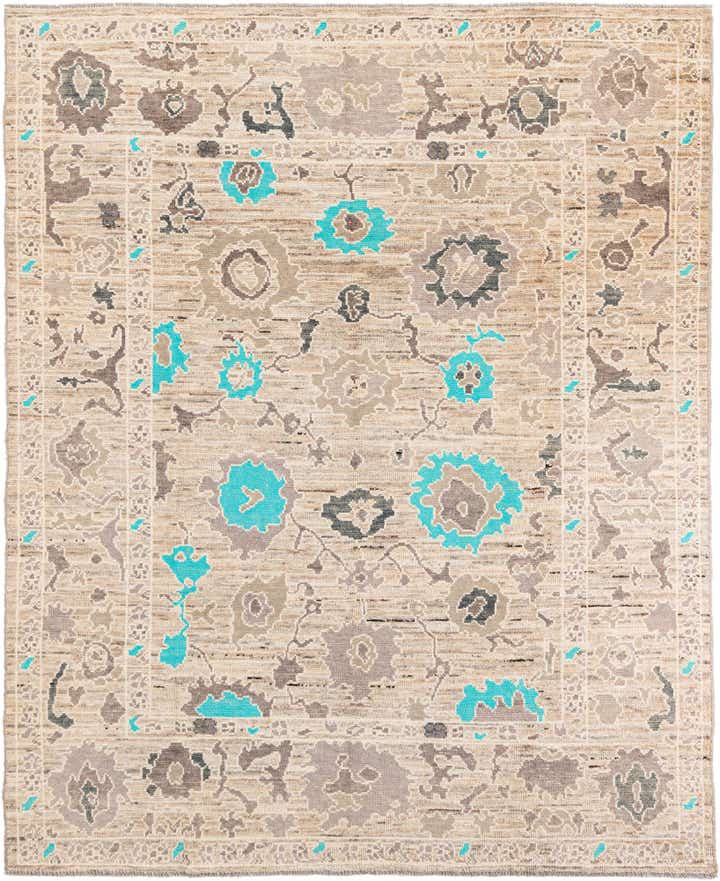 8' 6 x 10' 6 Hand Knotted Oushak Wool Rug
