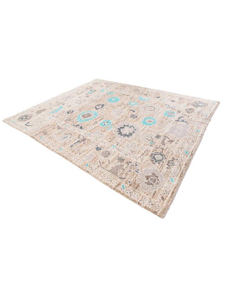 Detail image of 8' 9 x 10' 5 Hand Knotted Oushak Wool Rug