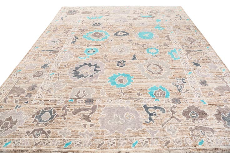 Detail image of 8' 9 x 10' 5 Hand Knotted Oushak Wool Rug