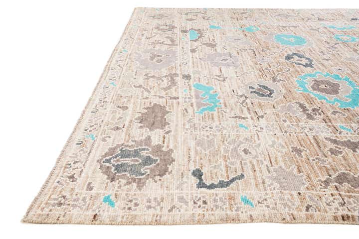 8' 9 x 10' 5 Hand Knotted Oushak Wool Rug