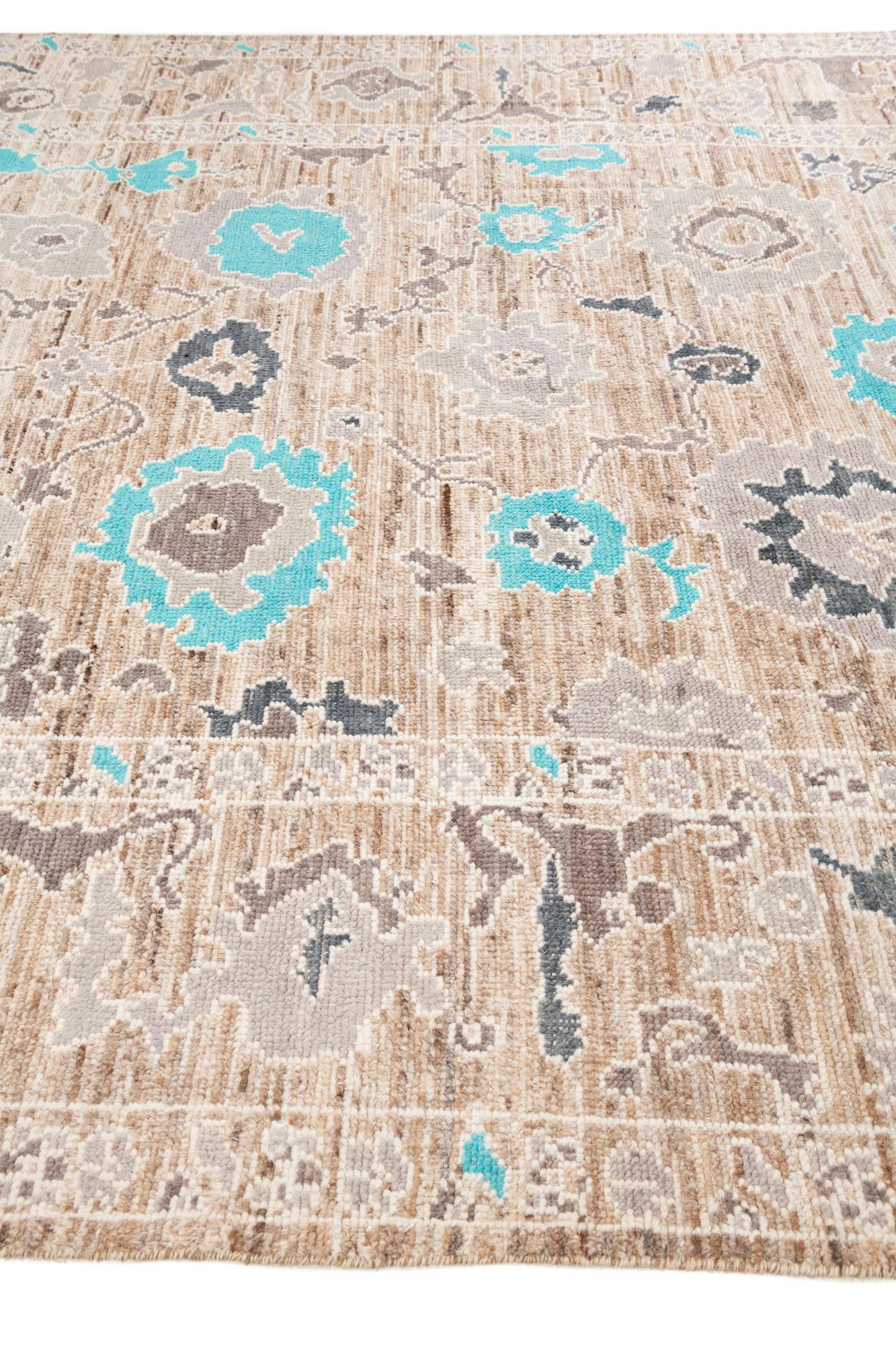 8' 9 x 10' 5 Hand Knotted Oushak Wool Rug