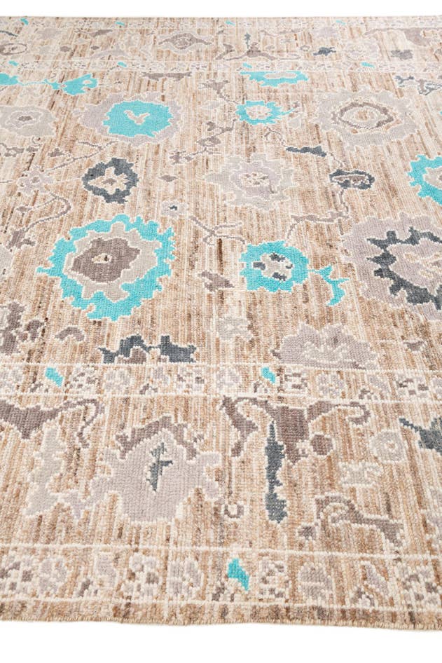 Detail image of 8' 9 x 10' 5 Hand Knotted Oushak Wool Rug