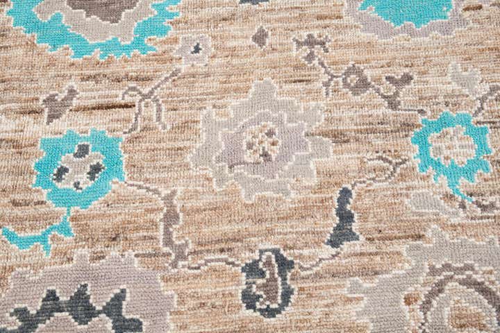 8' 9 x 10' 5 Hand Knotted Oushak Wool Rug