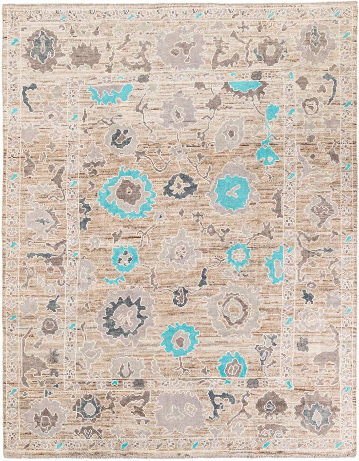 Detail image of 8' 9 x 10' 5 Hand Knotted Oushak Wool Rug