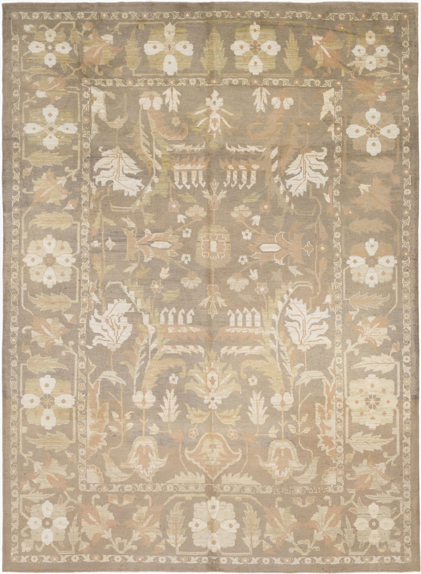 11' 2 x 15' 7  Hand Knotted Oushak Wool Rug