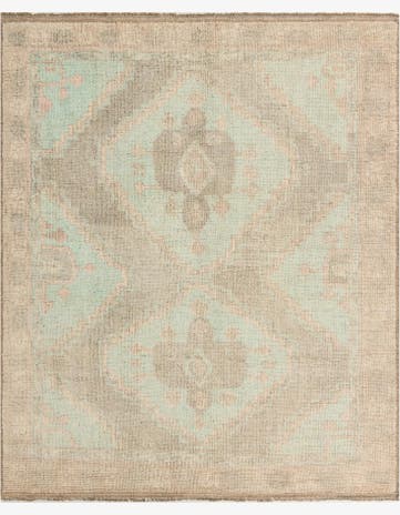 8' 7 x 10' 5 Hand Knotted Oushak Wool Rug