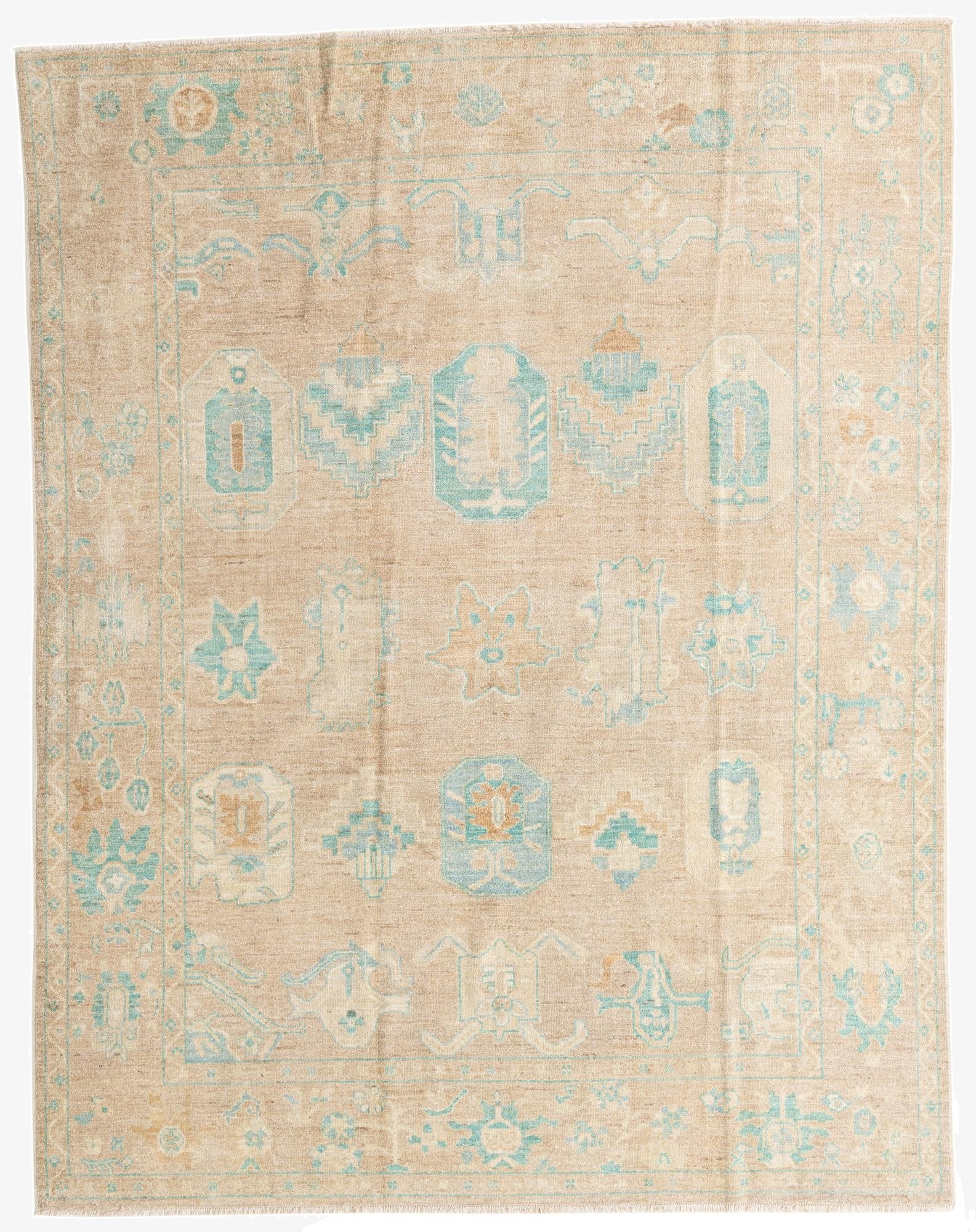 8' 3 x 10' 4  Hand Knotted Oushak Wool Rug