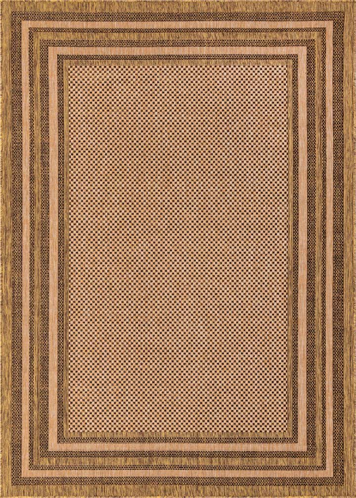 6' x 9' Easy-Clean Border Indoor / Outdoor Rug