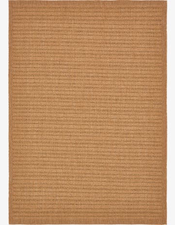 Light Brown Easy-Clean Border Indoor / Outdoor Rug