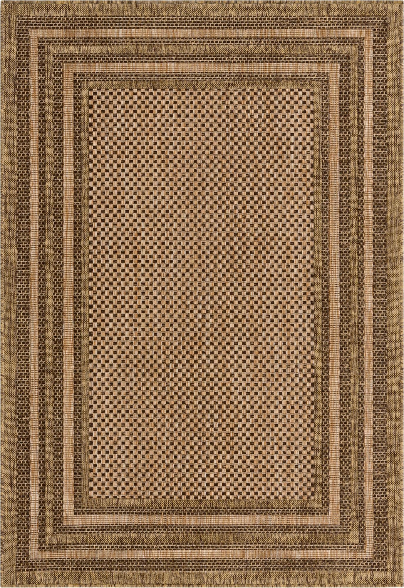 Primary image 4' x 6'  Washable Border Indoor / Outdoor Rug