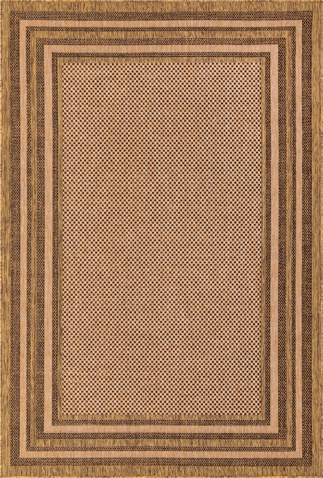 Primary image 6' x 9'  Washable Border Indoor / Outdoor Rug