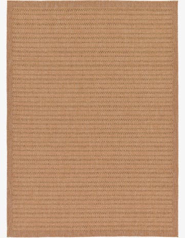 Light Brown Easy-Clean Border Indoor / Outdoor Rug