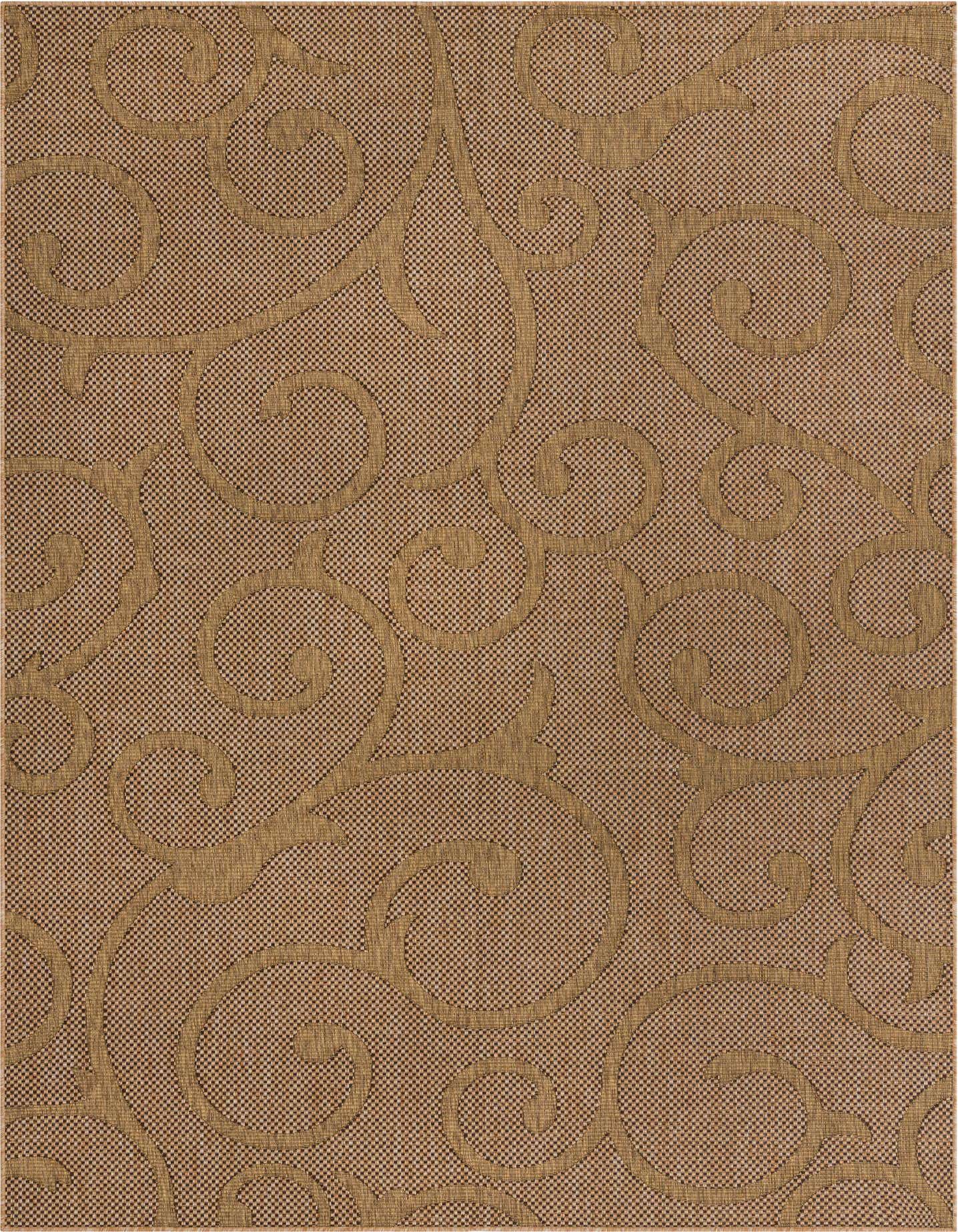 8' x 11' 4 Easy-Clean Botanical Indoor / Outdoor Rug