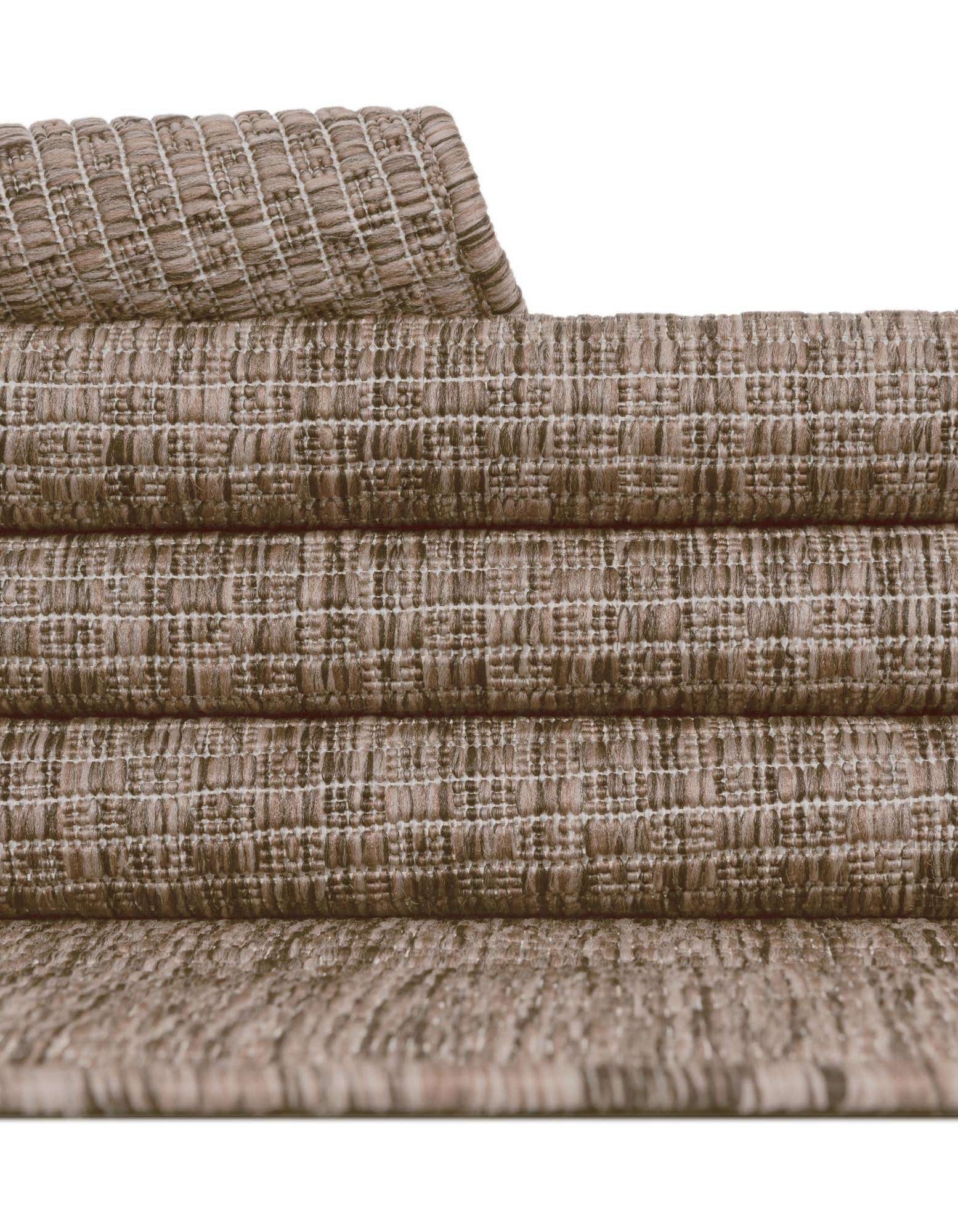 Custom Light Brown Easy-Clean Solid Indoor / Outdoor Rug