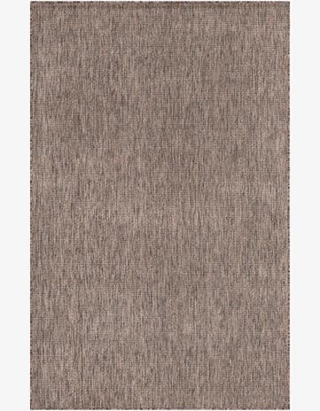 Light Brown Easy-Clean Solid Indoor / Outdoor Rug