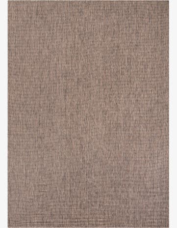 Light Brown Easy-Clean Solid Indoor / Outdoor Rug