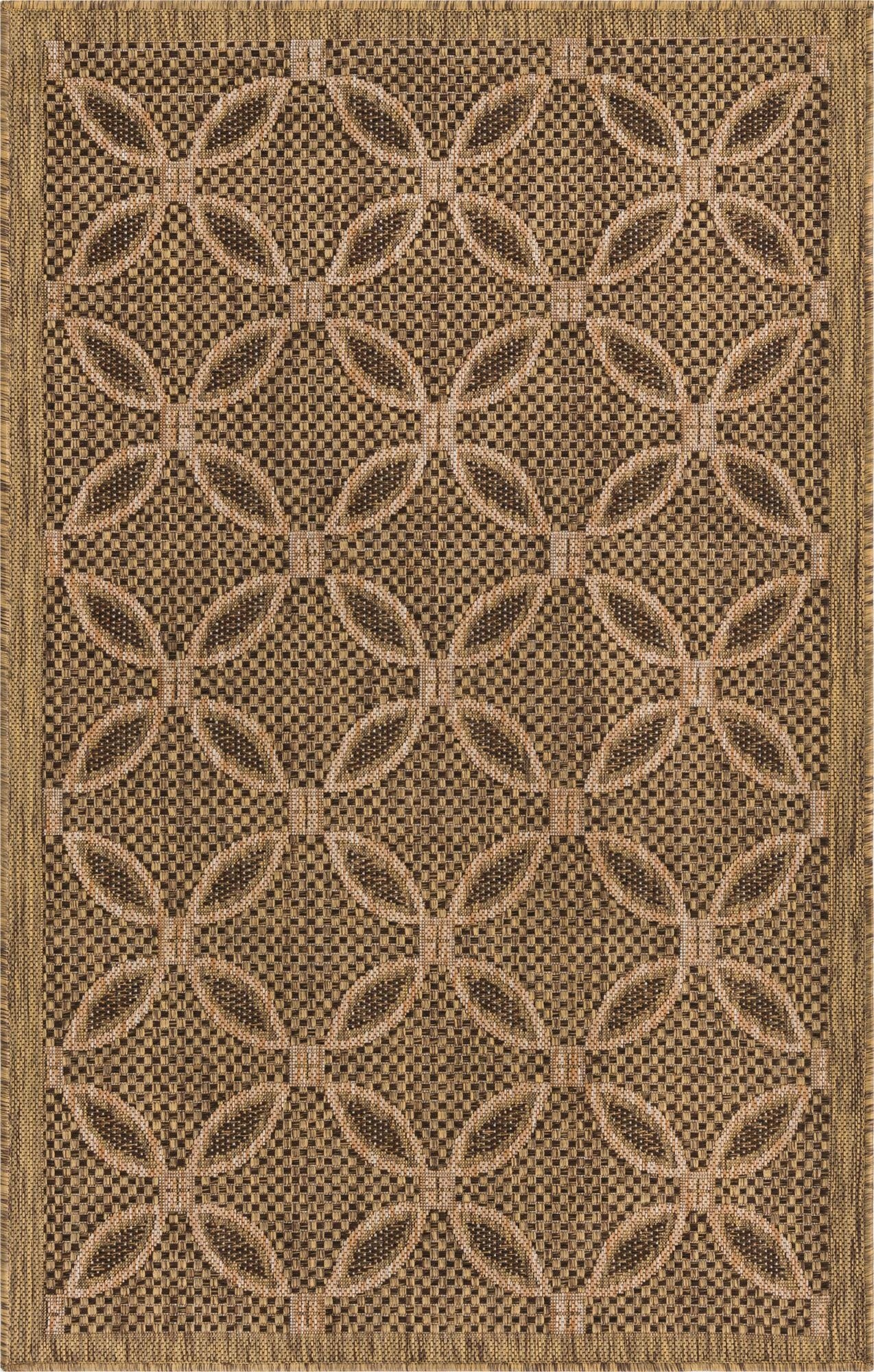 Primary image 3' 3 x 5'  Washable Trellis Indoor / Outdoor Rug