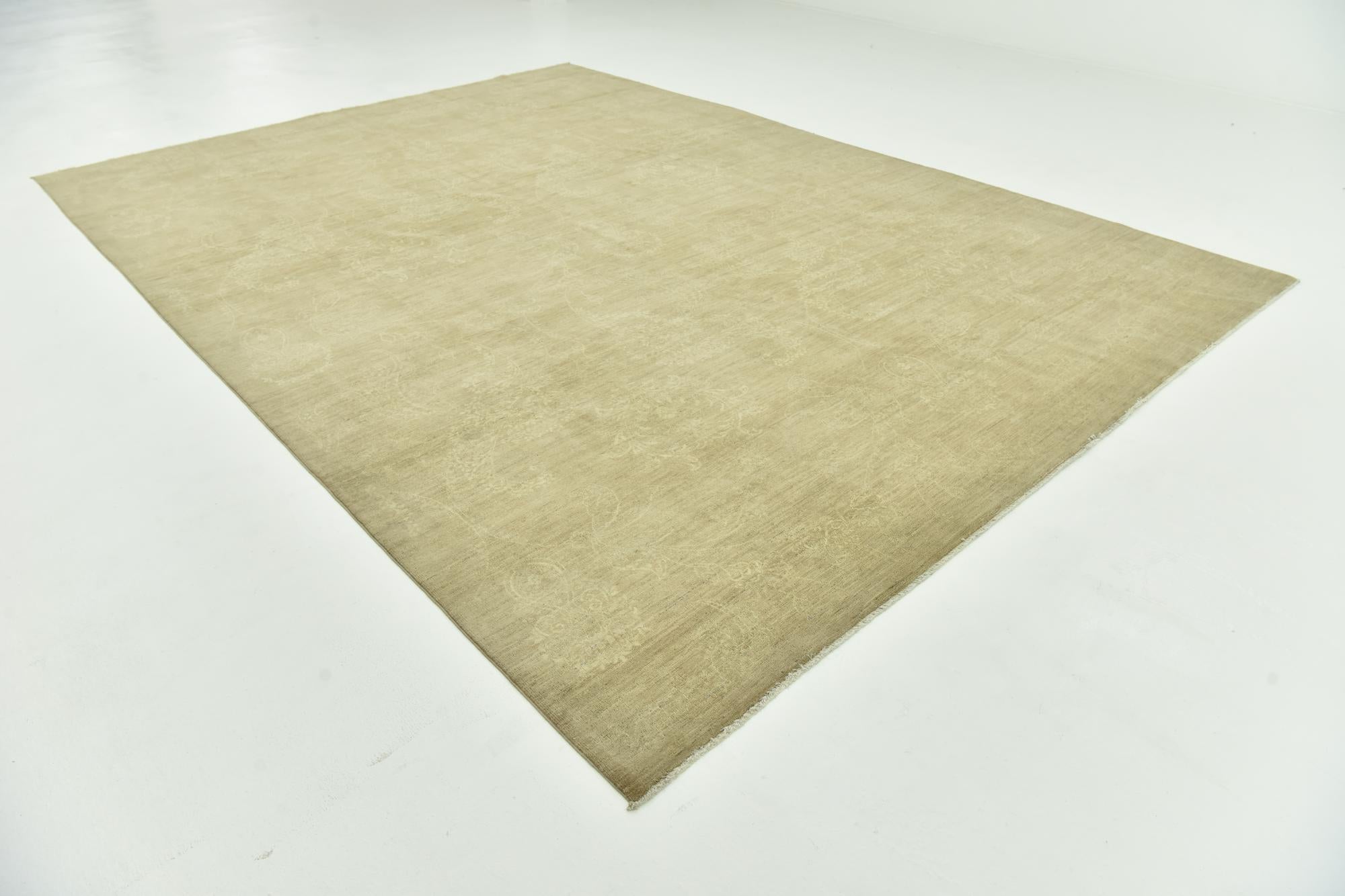 9' 10 x 14' Hand Knotted Over-Dyed Ziegler Rug