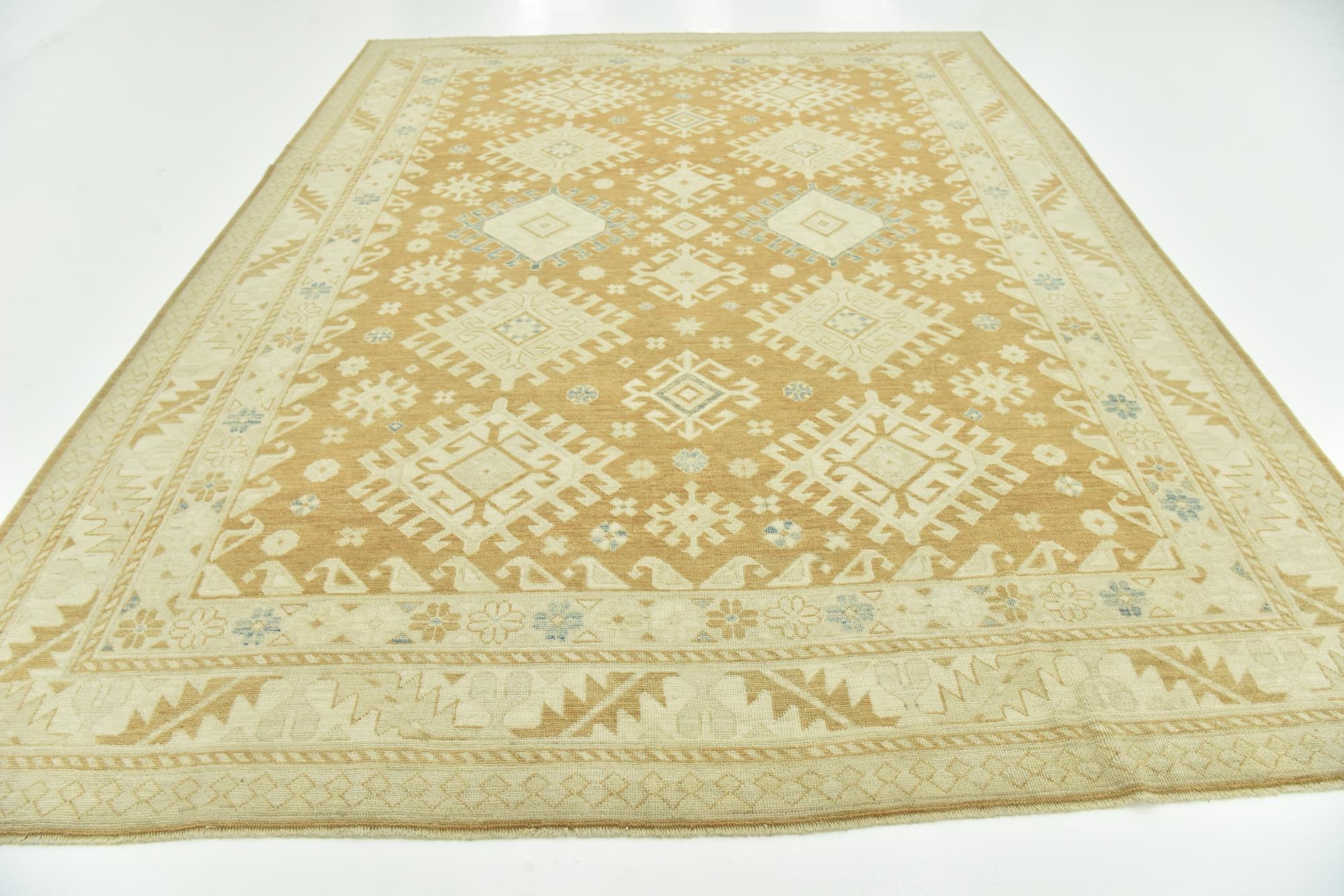 9' 6 x 12' 6 Hand Knotted Peshawar Ziegler Wool Rug