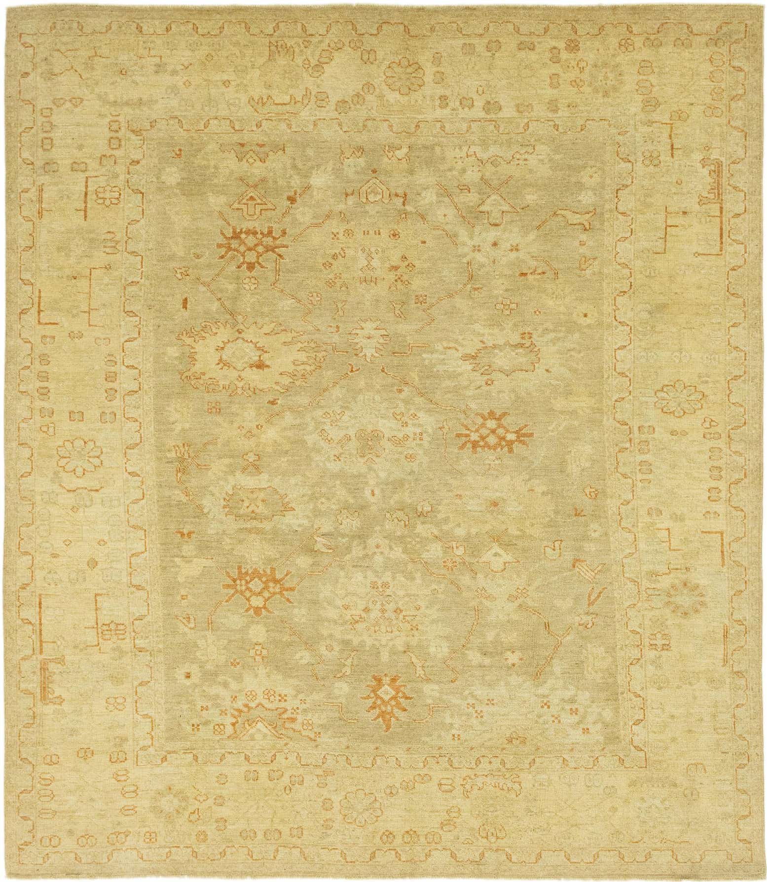 8' 5 x 9' 9 Hand Knotted Peshawar Ziegler Wool Rug