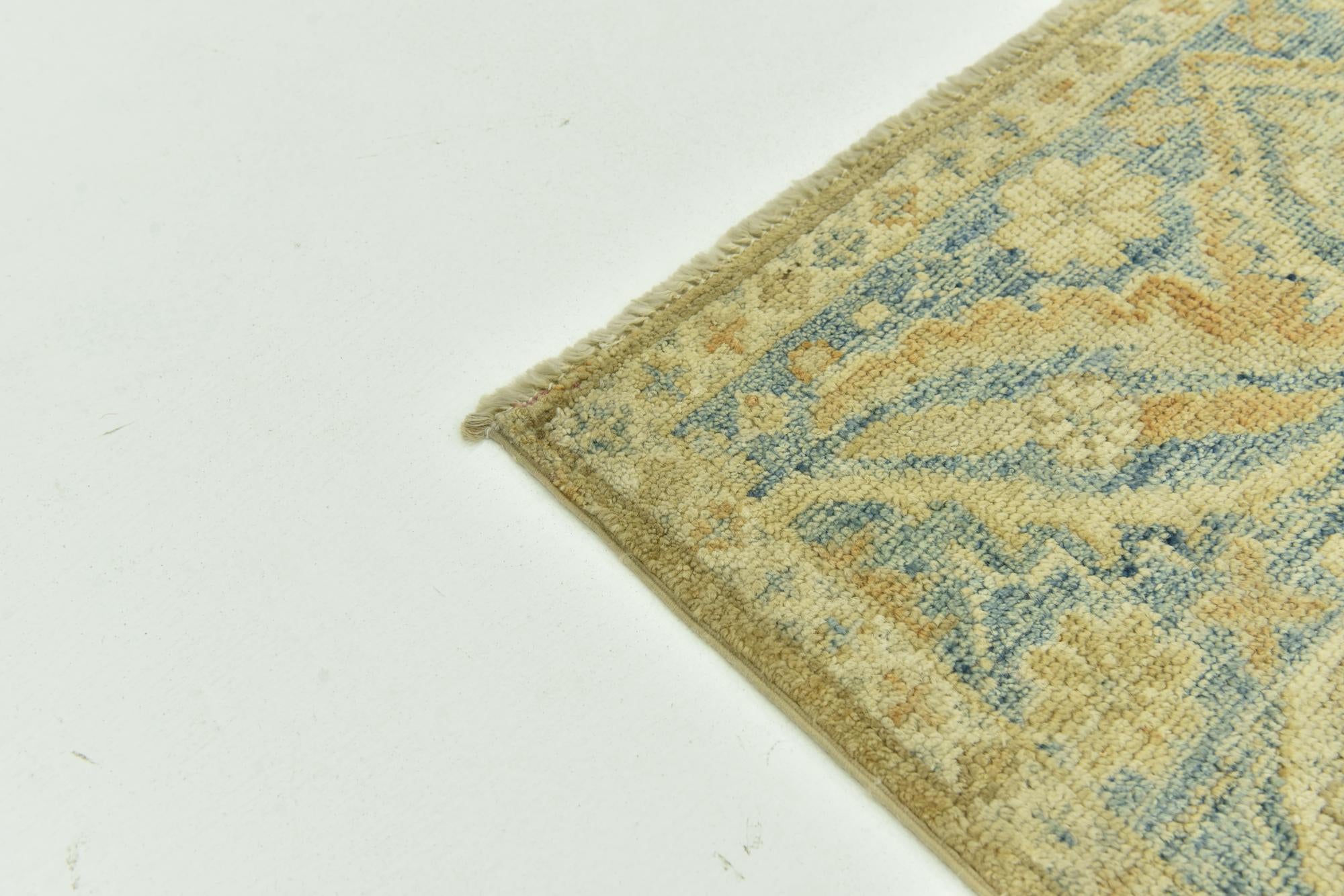9' 6 x 12' Hand Knotted Peshawar Ziegler Wool Rug