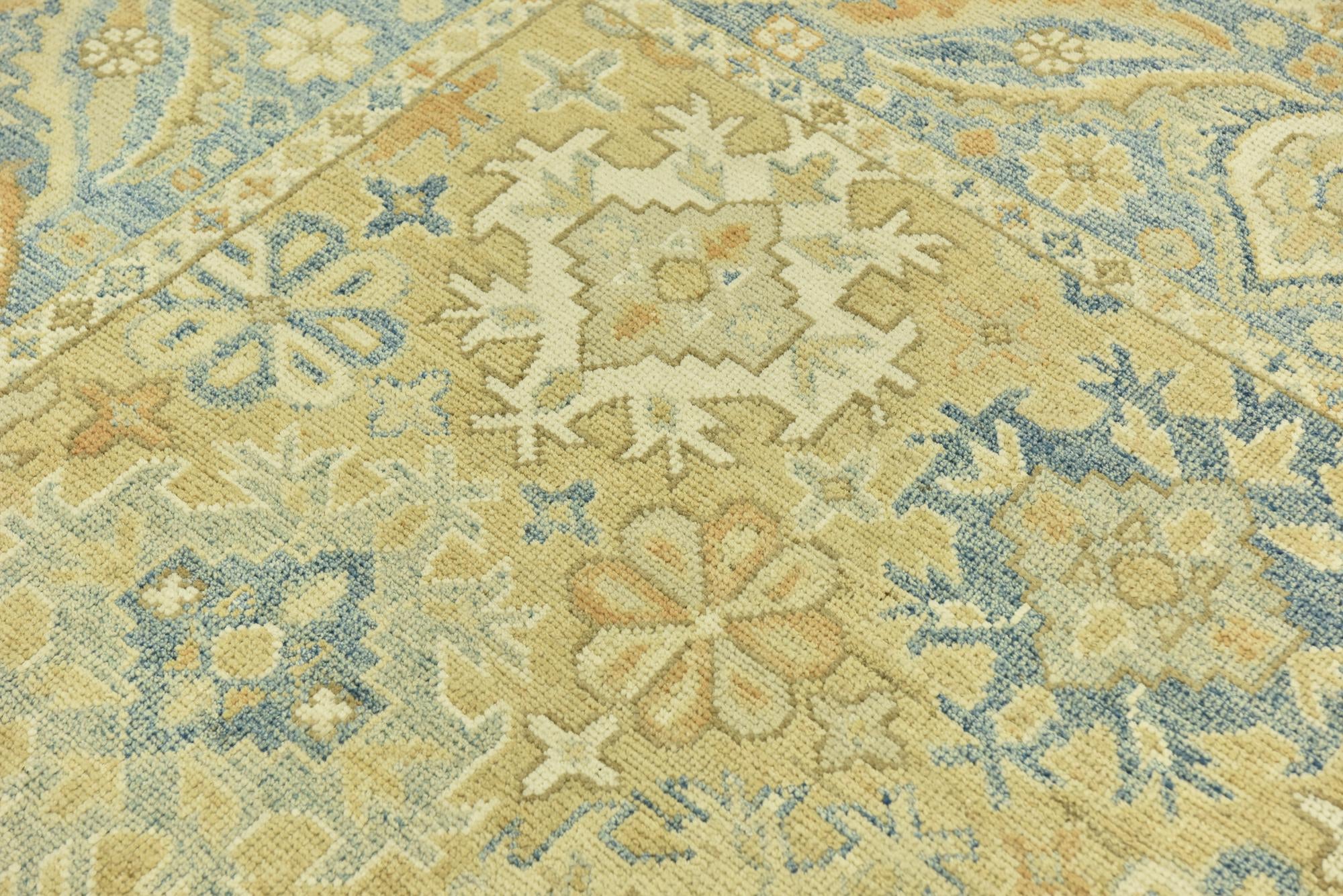 9' 6 x 12' Hand Knotted Peshawar Ziegler Wool Rug