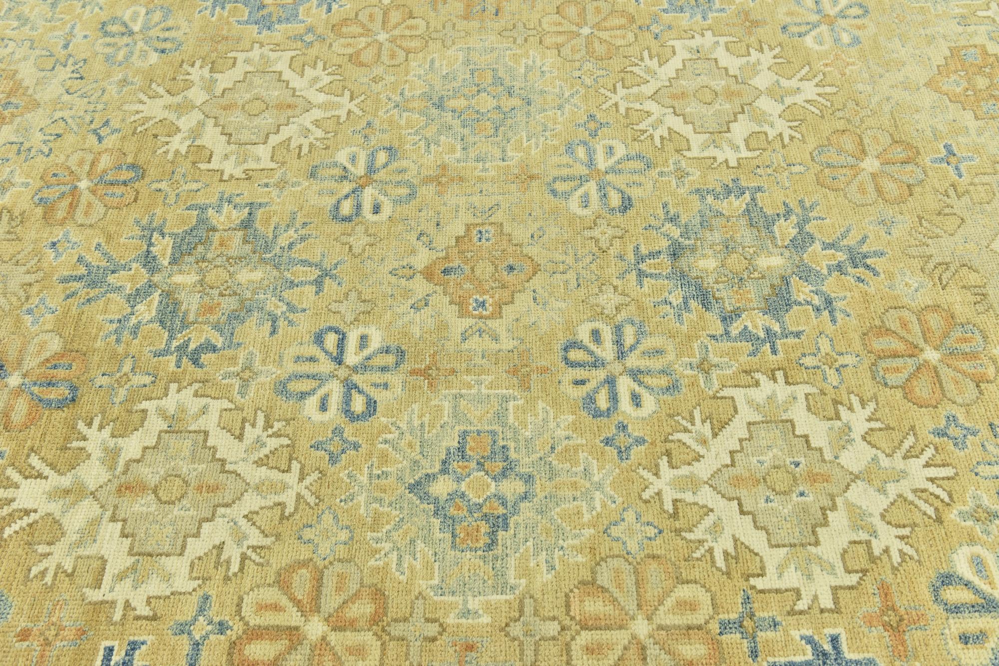 9' 6 x 12' Hand Knotted Peshawar Ziegler Wool Rug
