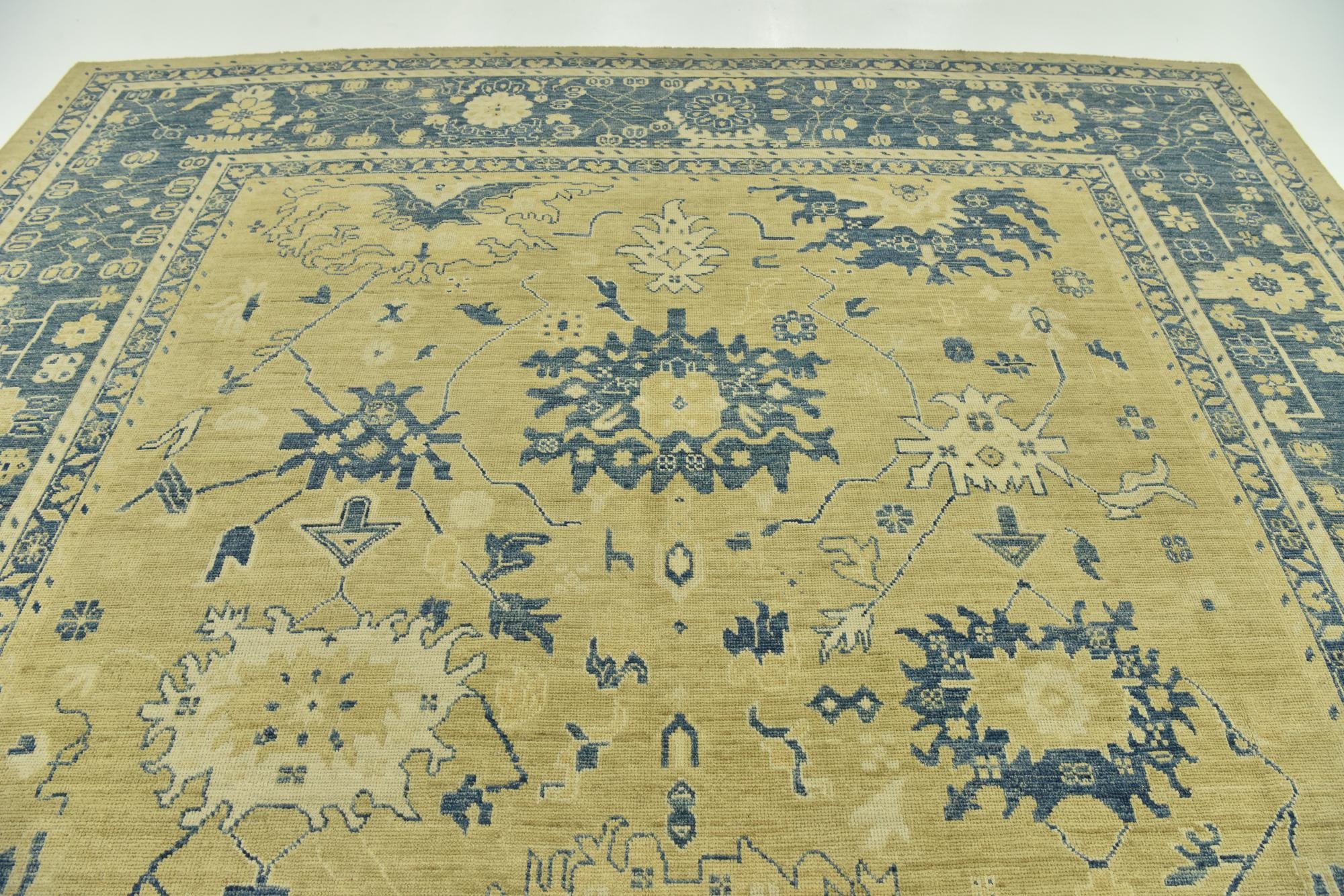 10' 5 x 14' 3 Hand Knotted Peshawar Ziegler Wool Rug