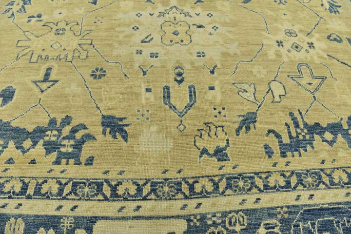10' 5 x 14' 3 Hand Knotted Peshawar Ziegler Wool Rug